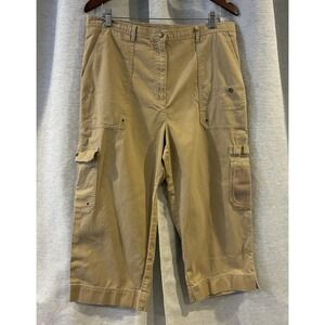 Lauren Ralph‎ Lauren Women's Cargo Pants Size 14 Beige/Tan Utility Pockets